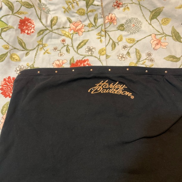 Harley Davidson Black Tube Top with Rhinestone Trim - Picture 12 of 12